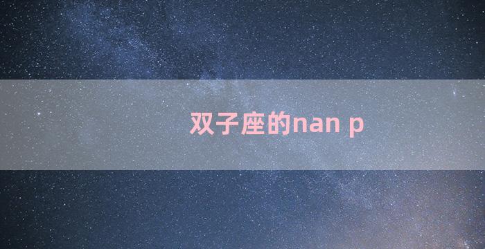 双子座的nan p